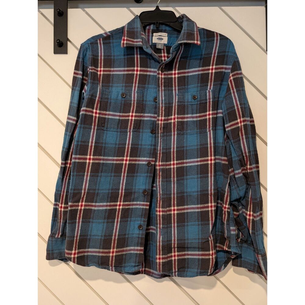Old Navy Men Regular Fit Flannel Button Down Shirt Medium